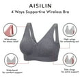 thumbnail image 2 of Women's Wireless Plus Size Bra Cotton Support Comfort Unlined, 2 of 4