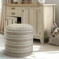 thumbnail image 6 of Ox Bay Bailey Round Peach/White Striped Outdoor Pouf Ottoman, 20” H x 20” W, 6 of 11