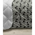 thumbnail image 3 of Floral Down Alternative Comforter, Monochrome Style Ornamental Garden Elements Flourishing Vintage Blossoms, Microfiber Quilt for All Season, 5 Sizes, Charcoal Grey White, by Ambesonne, 3 of 3