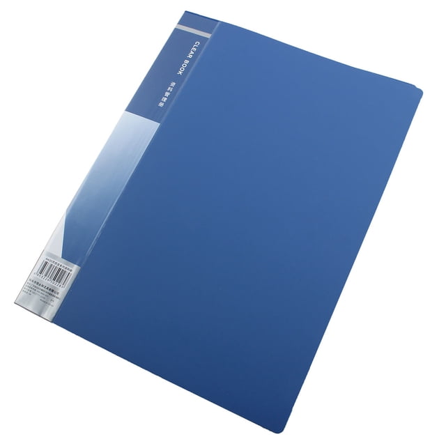 Blue Plastic Cover A4 Clear Book File with 20 Clear Pockets