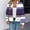 Purple, variant on Women's Winter Outerwear Jacket Gradient Printed Pocket Zipper Long Sleeve Casual No Hood