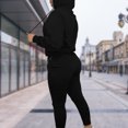 thumbnail image 4 of Sudaderas con capucha para mujer Chándal Color sólido Cordón Jogging Trajes Conjuntos Deportes Casual FLhrweasw Nuevo, 4 of 9