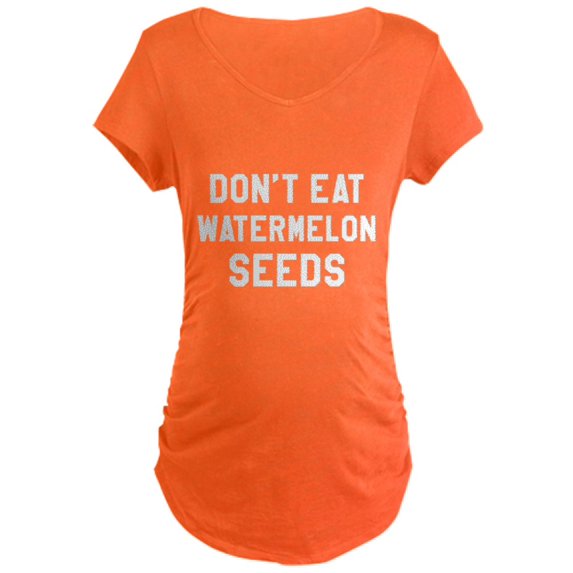 CafePress - Watermelon Seeds Maternity T Shirt - Maternity Dark T-Shirt