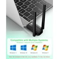 thumbnail image 3 of USB Bluetooth Adapter for PC, 5.4 Plug & Play Bluetooth Dongle PC Transmitter & Reciver, EDR & BLE High Gain Antenna 150M Long Range Adapter for PC Windows 11/10/8, 3 of 7