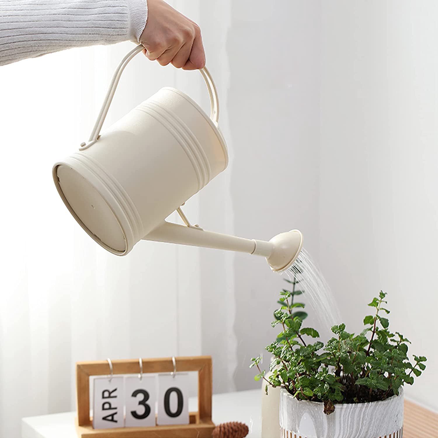 Plastic Indoor Watering Can with Sprinkler Head - 68 oz, 1/2 Gallon Dark Green