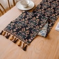 thumbnail image 4 of XWSHYW Decoraciones para El Hogar Bandera de Mesa con Borlas y Flores, Bandera de Té, Bandera de Comedor, Decoración de Mesa de Tira Larga, Mantel y Bandera de Mesa, 4 of 6