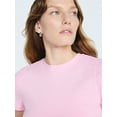 thumbnail image 2 of Scoop Women’s Stretch Cotton Blend Baby Tee with Short Sleeves, Sizes XS-XXL, 2 of 5