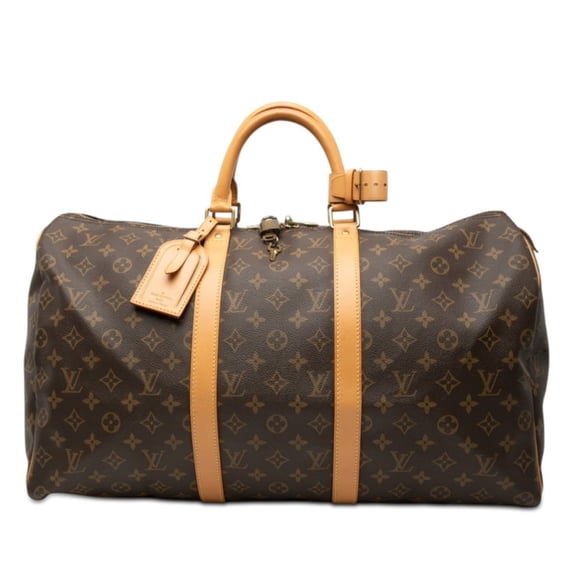 Pre-Owned Louis Vuitton Monogram Keepall 50 Boston Bag/Handbag M41426 Brown Leather Women's...