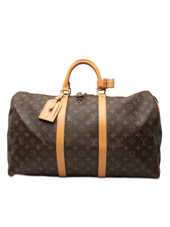 Pre-Owned Louis Vuitton Monogram Keepall 50 Boston Bag/Handbag M41426 Brown Leather Women's...
