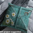 thumbnail image 5 of jejeloiu Teal Barn Door Fabric by the Yard 1 Yard, Rustic Farmhouse Lodge Cabin Sewing Fabric, Chic Daisy Room Decor Fabric by the Yard, Microfiber Bedroom Decor, 5 of 6
