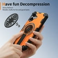 thumbnail image 3 of for iPhone 16 Phone Case [Compatible with Mag-Safe] [Built-in Invisible Stand] [Heavy Duty Drop Protection] Shockproof Rugged Protective Magnetic Cover for iPhone 16, Orange, 3 of 7