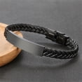 thumbnail image 5 of Minimalist LGBTQ Leather Bracelet - Transgender Symbol Bangel Wristband Trans Pride Rights Visibility Support Jewelry for Male Female Gender Identity Gifts, 8.26'', 5 of 7