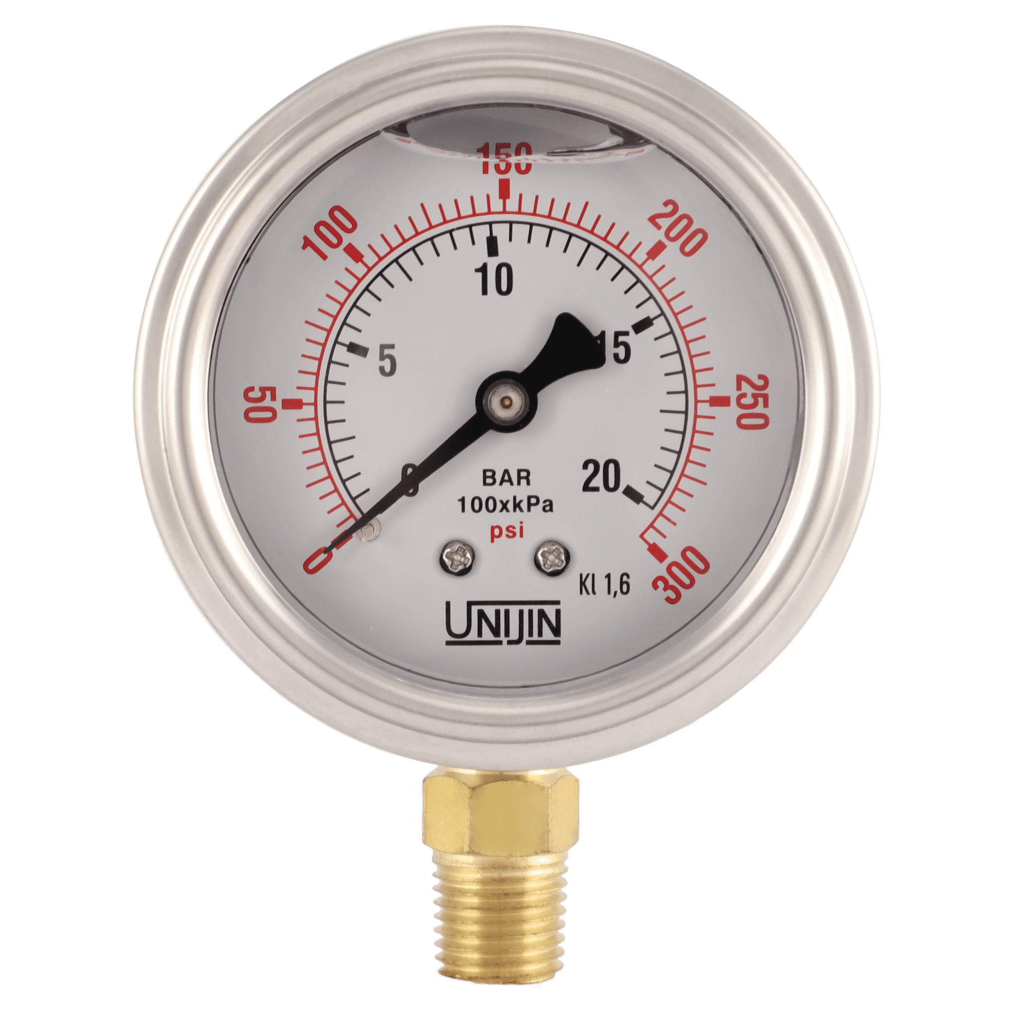 NEW Pressure Gauge air compressor hydraulic 2.5" face  0-100 lower mnt 1/4" npt 