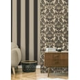 thumbnail image 4 of Brewster Home Fashions Rydia Black Stripe Wallpaper, 20.5-in by 33-ft, 56.38 sq. ft., 4 of 6