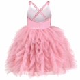 thumbnail image 2 of Sunny Fashion Girls Dress Pink Swan Sequin Halter Ruffle Backless Criss Cross Hollow 4 Years, 2 of 5