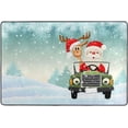 thumbnail image 4 of SKYSONIC Christmas Santa Reindeer Non-Slip Area Rug, Merry Xmas Floor Carpet Comfort Floor Mats Decor for Indoor Front Porch,Living Room, Bedroom,Kitchen,72"x48", 4 of 5