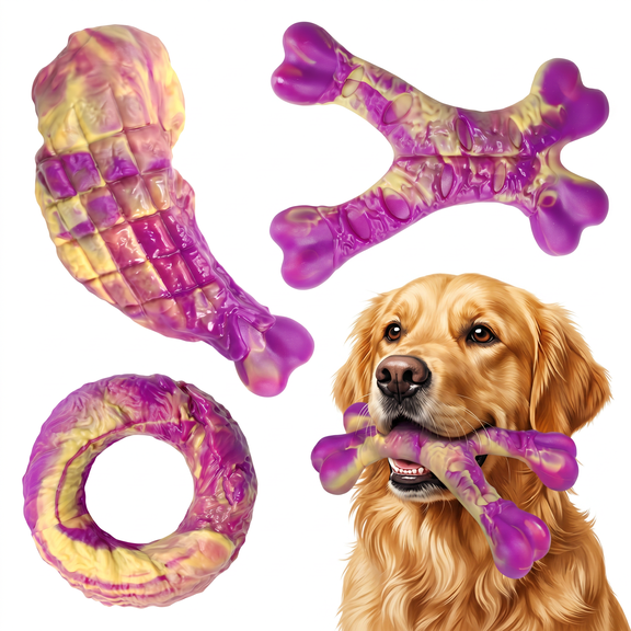 Dog Toys for Aggressive Chewers,Indestructible for All Breeds,3 Pack Tough Nylon Chew Toys to Keep Dogs Busy