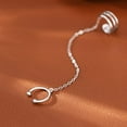 thumbnail image 6 of Solid 925 Sterling Silver Cuff Chain Earrings Wraps for Women Teens Wrap Earrings Non Piercing Ear Cuffs, 6 of 7