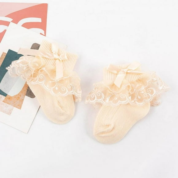 Newborn Baby Girls Princess Socks Lace Ruffle Frilly Ankle Dress Sock for Infants Toddler