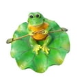 thumbnail image 2 of Floating Frog Water Ornament Animal Resin Sculpture For Micro-Landscape Pool Frog On A Lotus Leaf, 2 of 2