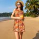 thumbnail image 3 of Fotbe Hippie Flower Vestido de Verano sin Mangas para Mujer – Vestido Midi Línea A, Estilo Camiseta Floral, Vestido Playero Casual y Fluido, 3 of 7