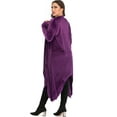 thumbnail image 5 of LELINTA Womens Plus Cardigan Sweaters Open Asymmetrical Draped Lightweight Cardigan Plus Size For Women Long Sleeve Shirt, XL-5XL, Black/ Purple, 5 of 7