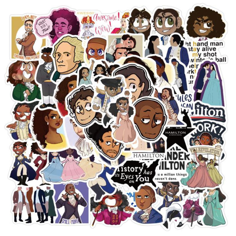 50pcs musical Hamilton Stickers Pack Classique Graffiti Cartoon À faire soi-même Cool Drôle Set 