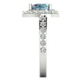 thumbnail image 3 of Halo Engagement Ring for Women - 2.03ct Blue Moissanite in 18K White Gold Promise Ring, 3 of 6