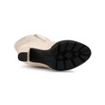 thumbnail image 5 of BLISSFUL STEP Women's Boots Platform Block High Heels Over Knee Side Zips Boots Beige 9.5, 5 of 7