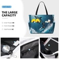 thumbnail image 3 of Kdxio Ice Blue Ocean Cute Dolphin A for Beach Bag for Women Large Beach Tote Bag Waterproof Sandproof Swim Bag with Zipper Pockets Beach Vacation Travel, 3 of 7