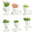 thumbnail image 2 of Human Shaped Flowerpots Mini Ceramics Potted For Home Decor-No Included Plant, 2 of 9