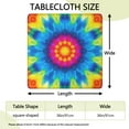 thumbnail image 2 of Colorful Tie Dye Mandala Pattern Square Fitted Tablecloth with Elastic Edge,Square Table Cover,Washable Elastic Table Cover for Home Kitchen Party Decor 36"x36", 2 of 6