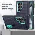 thumbnail image 5 of Decase for Samsung Galaxy S24 Ultra,Hybrid Protective Case [Hard PC + Soft TPU] Cover with Hidden Kickstand,Military Grade Shockproof Phone Case for Galaxy S24 Ultra,Darkblue+Mint, 5 of 9