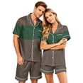 thumbnail image 2 of Button Up Pajamas for Women Mens Pajamas Set Shorts Men's Pajama Sets Matching Pajamas for Couples Matching Pajamas Set for Couples Plaid Button Down Soft Cooling Sleepwear Pockets Women Men, 3XL, 2 of 5