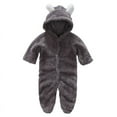 thumbnail image 3 of Newborn Baby Boys Girls Soft Plush Hooded Romper Jumpsuit Infants Bodysuit Outfits Clothes, 3 of 7