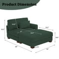 thumbnail image 2 of UIXE Oversized Corduroy Chaise Lounge w/Pillows Indoor Recliner Lounge Chair with Ottoman, Left Arm Chaise Upholstered Single Lounge Sofa, Hunter Green, 2 of 8