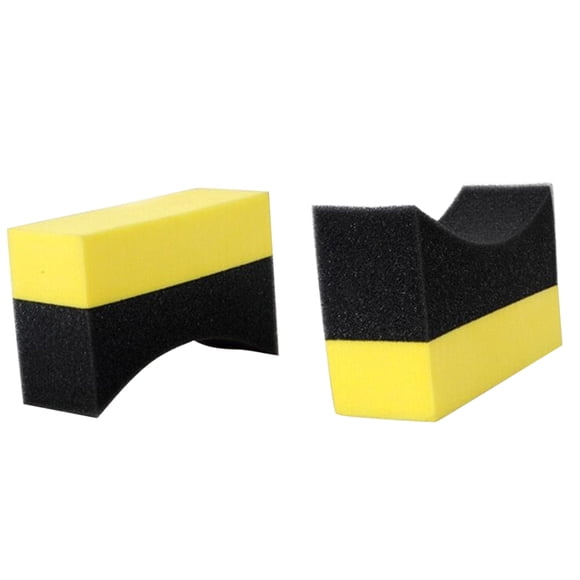 WEUVEB 2Pcs Car Tire Cleaning Foam Sponge with Unique Design for Easy Wheel Care