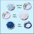 thumbnail image 3 of Perlas de madera TOP HUNTER, 450 unidades, 10 mm, pintadas en azul y blanco, 3 of 6