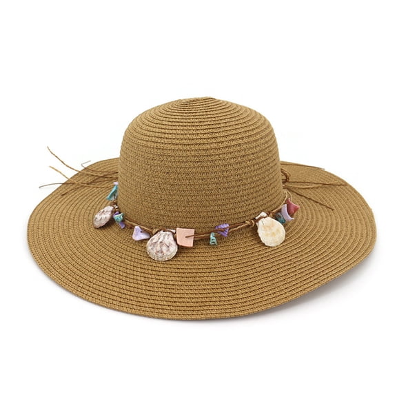 Dyfzdhu Fashion Lady Foldable Casual Cap Wide Sun Straw Beach Hat For Women
