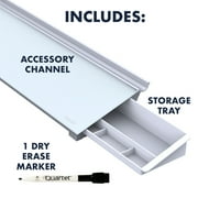 Quartet Glass Dry-Erase Desktop Computer Pad, 18 x 6, White Surface, Frameless