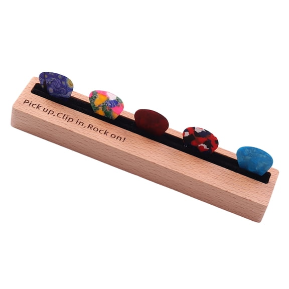 CEORPER Wood Guitar Pick Organizer Display Holder Guitar Pick Stand Clamp Guitar Accessories Storage Container Enduring