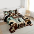 thumbnail image 3 of Homewish Rustic Moose Lodge Bedding Comforter Set, Western Lake House Twin Comforter Sets, Hunting and Fishing Reversible Bedding Set, Lightweight Room Decor, 2-Piece, 3 of 8
