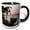 Black/White, variant on 3drose, Canada, Sidney Island. View of Sidney Spit from the Top of the Cliffs, 11oz Two-tone Blue Mug