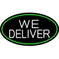 thumbnail image 1 of We Deliver Oval With Green Border LED Neon Sign 20 x 37 - inches, Black Square Cut Acrylic Backing, with Dimmer - Bright and Premium built LED Neon Sign for restaurant window and interior decor., 1 of 7