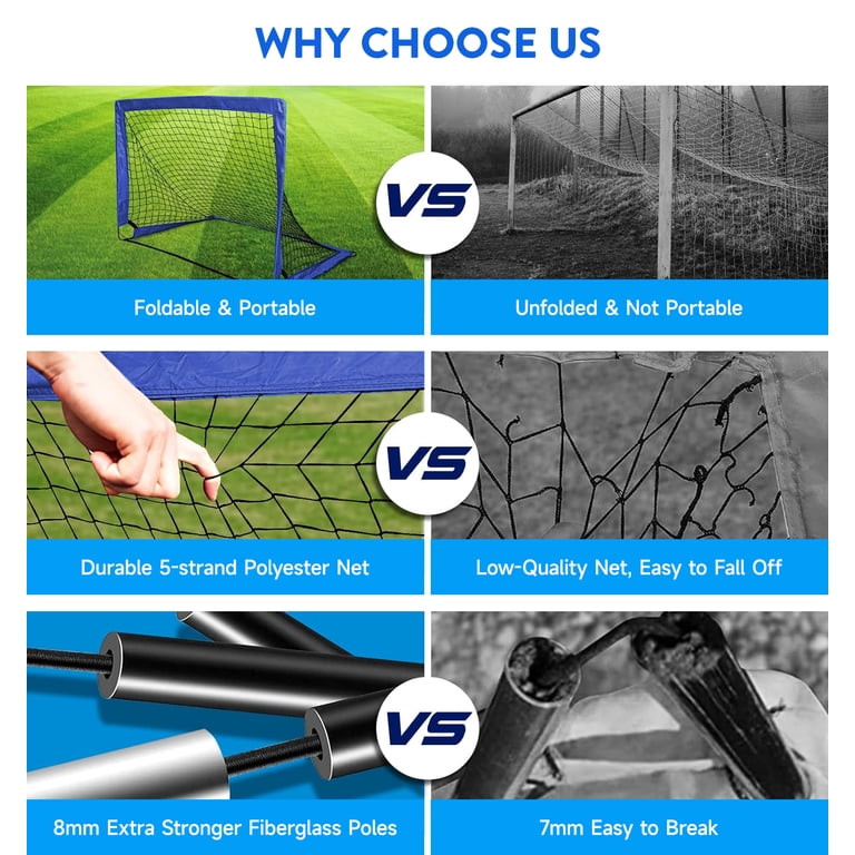 LNOW Portable Soccer Goals Set, 4' x 3' ft photo 4