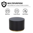 thumbnail image 4 of Kevinplus Black Coffee Table with Gold Rim Bottom End Table Round Wood Side Table for Living Room Bedroom, 4 of 7