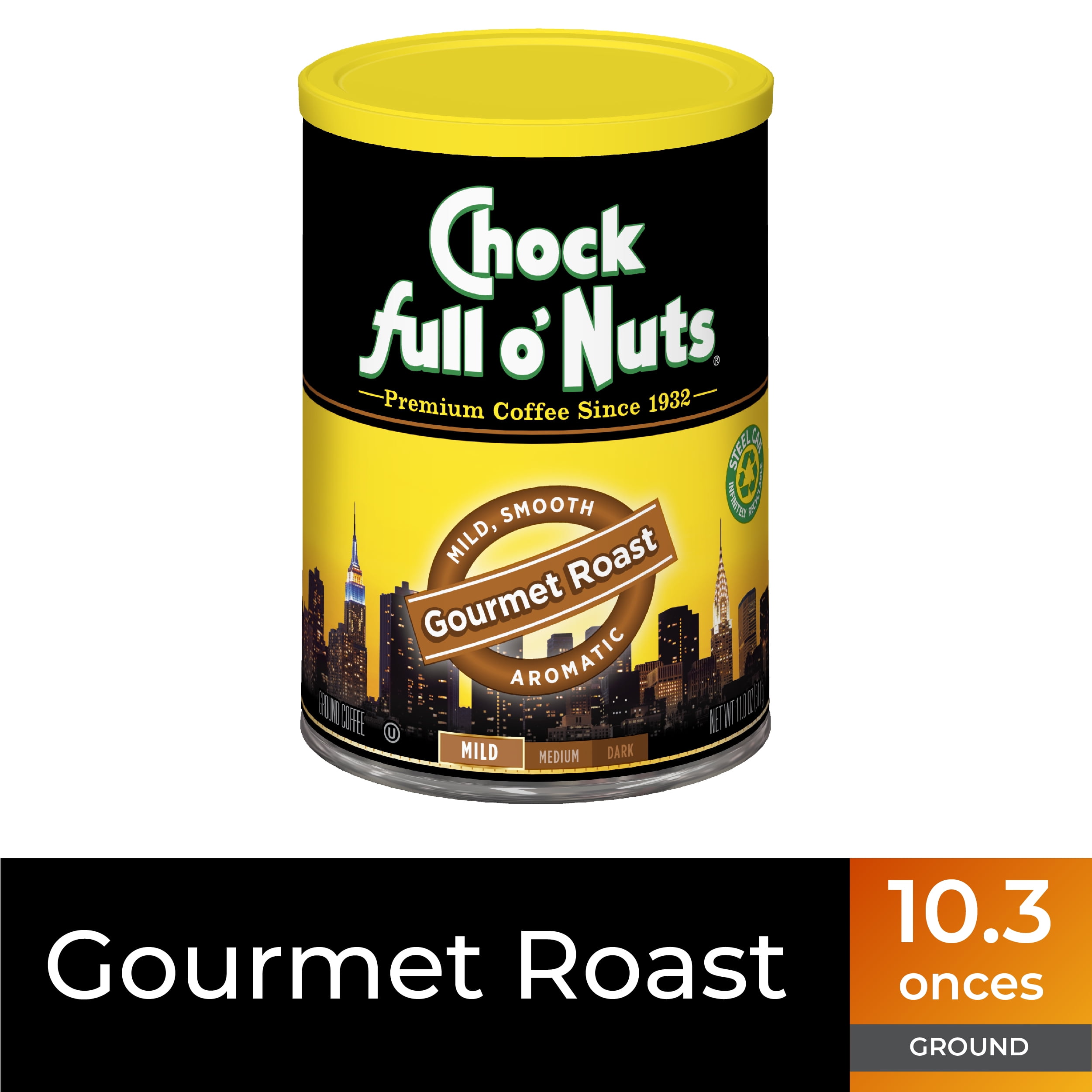 Chock full o'Nuts® Gourmet Roast Ground Coffee, Mild Roast, 11 oz. Can