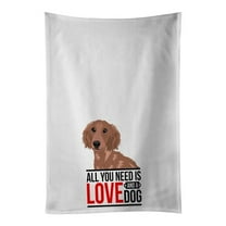Carolines Treasures WDK3617WTKT 28 x 19 in. Unisex Dachshund Red No.2 White Dish Towels Kitchen Towel - Set of 2