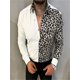 thumbnail image 1 of Camisa informal de manga larga con botones y estampado de leopardo retro para hombre, nueva moda 2024, talla S-6XL, estampado de leopardo en blanco y negro, 1 of 6