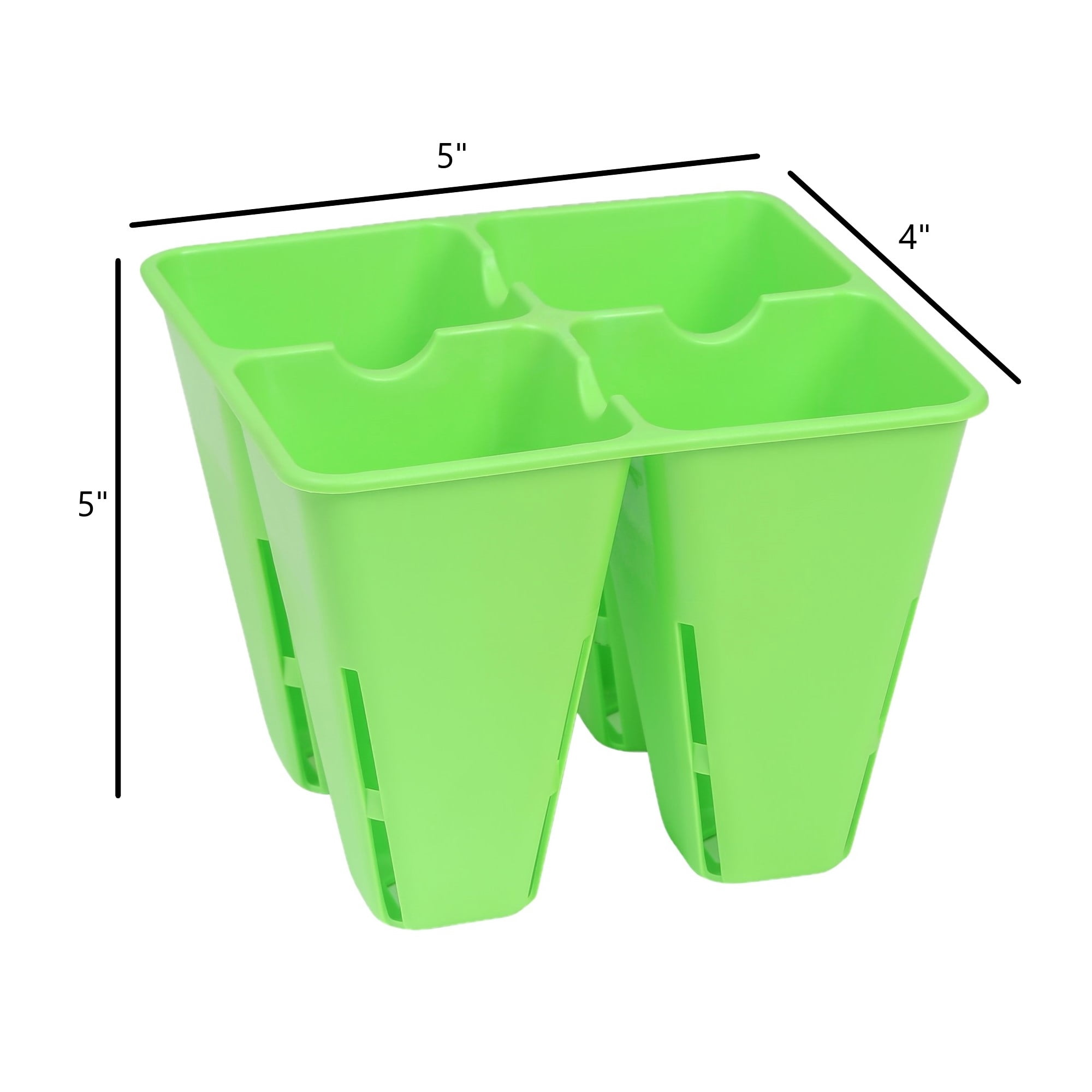 SUNPACK Plastic Seed Starting 4-Cell Square Plug Insert, Green, 5